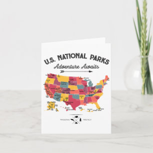 63 Parcs nationaux Carte Us Park Retro Camping Vin