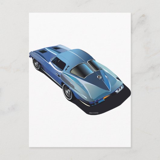 63_Split Window_Blue Briefkaart (Voorkant)