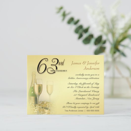 63e anniversaire du Mariage Invitations (Debout devant)