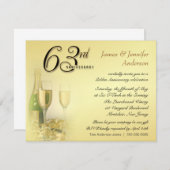 63e anniversaire du Mariage Invitations (Devant / Derrière)