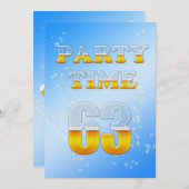 63e anniversaire invitation à la fête avec bière (Devant / Derrière)