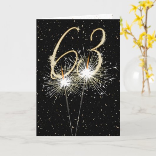 63e bruiloft-sparklers kaart (Gele Bloem)