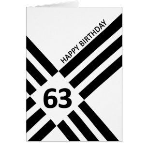 63e diagonaal ontwerp zwarte lijn Birthday