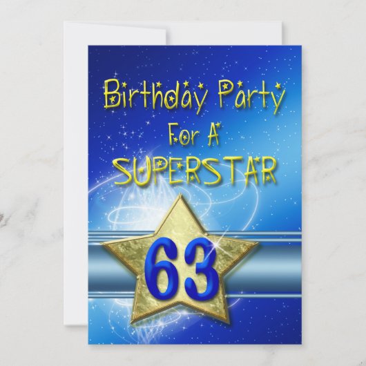63e fête d'anniversaire Invitation pour une Supers (Devant)