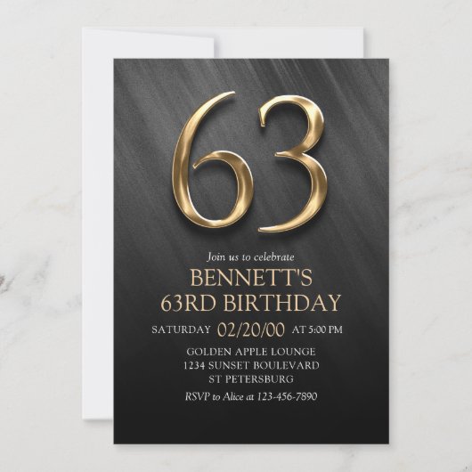 63e Invitation d'anniversaire (Devant)