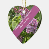 63e Jubileum Lila bewerkbaar Keramisch Ornament (Links)