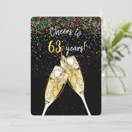 63e trouwjubileumfeest kaart (Staand voorkant)