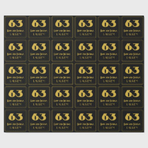 63e verjaardag - Art Deco geïnspireerde look "63"  Cadeaupapier