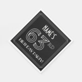 63e verjaardag: Art Deco Style + aangepaste naam Servet (Hoek)