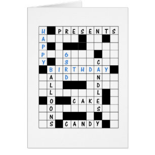 63e verjaardag, Crossword Puzzle Birthday Card