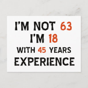 63e verjaardag design briefkaart