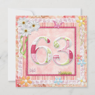 63e verjaardag feest scrapbooking stijl kaart