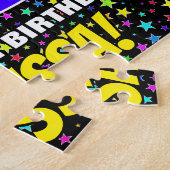 63e verjaardag - Fun, kleurrijk Star Field Pattern Legpuzzel (Zijkant)