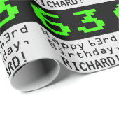 63e verjaardag - Nerdy / Geeky stijl "63" en naam Cadeaupapier (Rol Hoek)