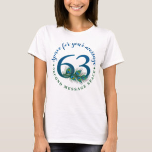 63e verjaardag of jubileum pauwveren t-shirt