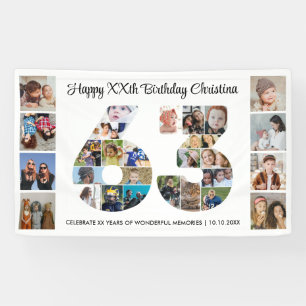 63e Verjaardagsfeest Nummer 63 Fotocollage Spandoek