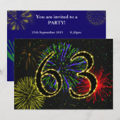 63e verjaardagsfeestje uitnodigen kaart (Voorkant / Achterkant)