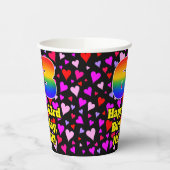 63rd Birthday: Loving Hearts Pattern, Rainbow 63 Papieren Bekers (Links)