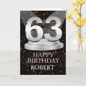 63rd Birthday Spotlights Voeg een naam toe Kaart (Gele Bloem)