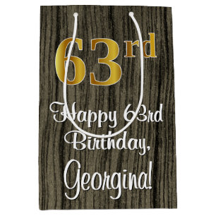 63ste verjaardag: Elegante Faux Gold Look #, Faux Medium Cadeauzakje