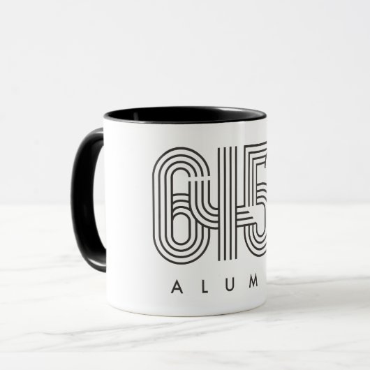 6453 ALUMNI mok met zwart handvat (Voorkant links)