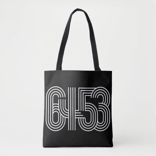 6453 Zwart-witte Canvas tas (Voorkant)