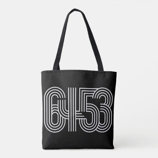 6453 Zwart-witte Canvas tas (Achterkant)