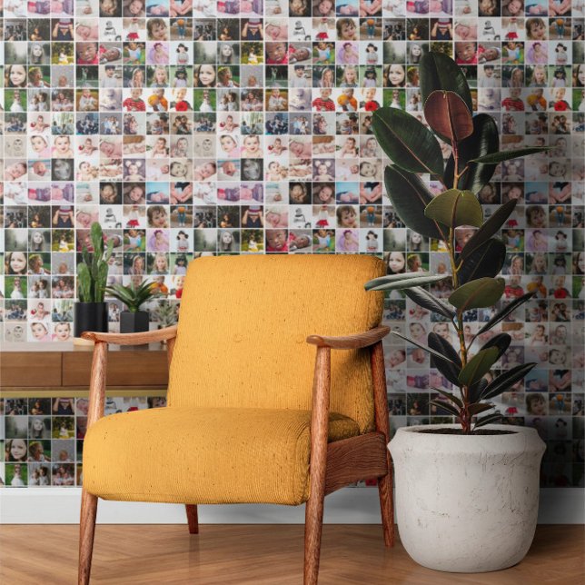 64 Fotosjabloon Collage Behang (64 Photo Template Collage Wallpaper by Ricaso. Repeating pattern of your own photographs. Unique)