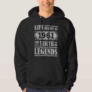 64 jaar oud 1961 Geboorte van de legende 64ste ver Hoodie