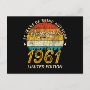 64 Jaar Oud 1961 Retro Geweldig 64e Verjaardagscad Briefkaart