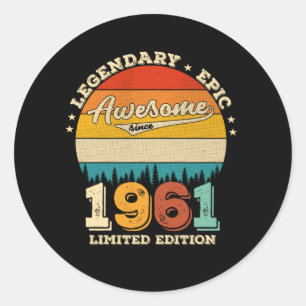 64 jaar oude Bday 1961 Geweldige 64e verjaardagsca Ronde Sticker