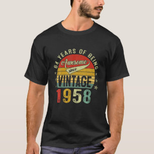 64 jaar oude Geweldige Vintage 1958 Retro 64th geb T-shirt