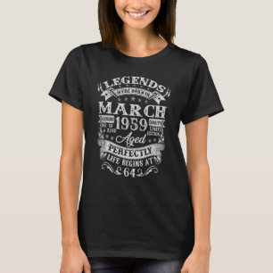 64 jaar Oude Legenden geboren in maart 1959 64e T-shirt