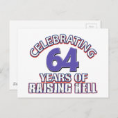 64 jarige Design Briefkaart (Voorkant / Achterkant)