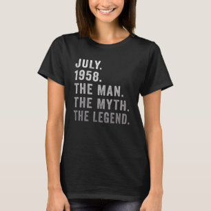 64-jarige verjaardag Het Man Myth Legend 19 juli T-shirt