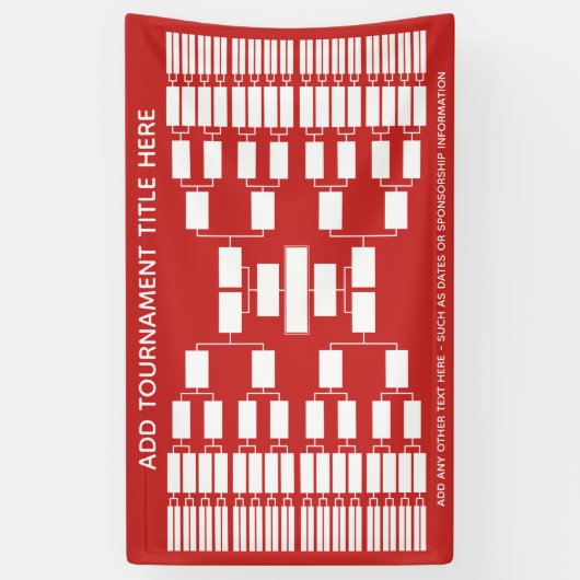 64 Team - Tournament Bracket - kan kleur verandere Spandoek (Verticaal)
