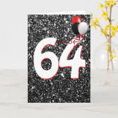 64e anniversaire Ballons sur carte Parties scintil (Fleur jaune)