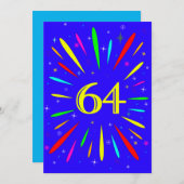 64e anniversaire Fête Invitation Explosion (Devant / Derrière)