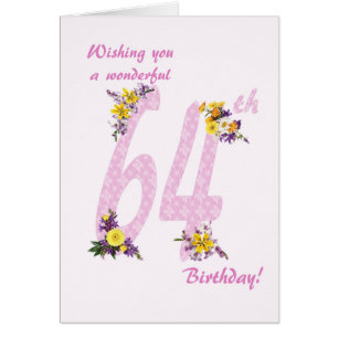64e anniversaire Fleur numéros décorés