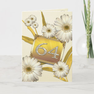 64e Birthday-kaart met daisies. Kaart