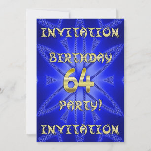 64e invitation de fête d'anniversaire