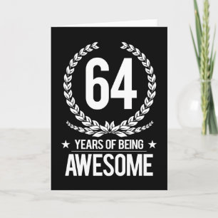 64e verjaardag (64 jaar Geweldige) Kaart