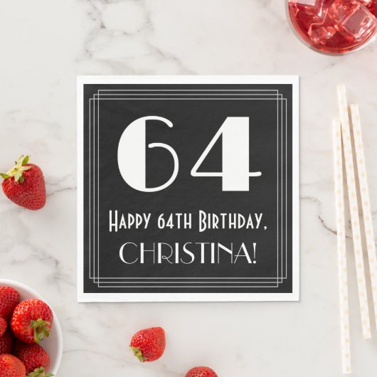 64e verjaardag ~ Art Deco geïnspireerde look "64", Servet (Insitu)