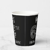 64e verjaardag: Art Deco Style + aangepaste naam Papieren Bekers (Rechts)