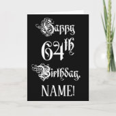 64e verjaardag: Fancy, elegant script + aangepaste Kaart (Voorkant)