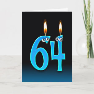 64e verjaardag kaarsen kaart