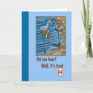 64e verjaardag Kaart met Sandhill Cranes