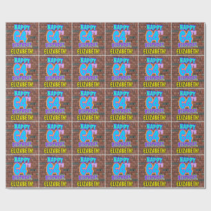 64e verjaardag: Leuk, Urban Graffiti geïnspireerd  Cadeaupapier