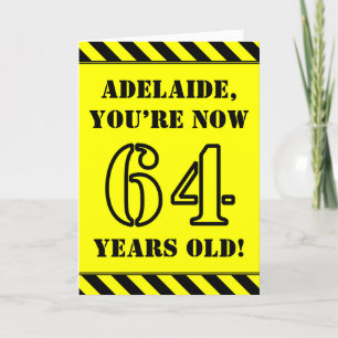 64e verjaardag: Leuke stencil stijl tekst, aangepa Kaart