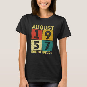 64e verjaardag Retro augustus 1957 Decoraties 64 Y T-shirt